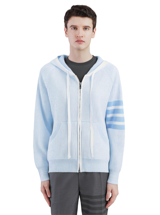 2025SSS striped knit zip-up hoodie THOM TREND