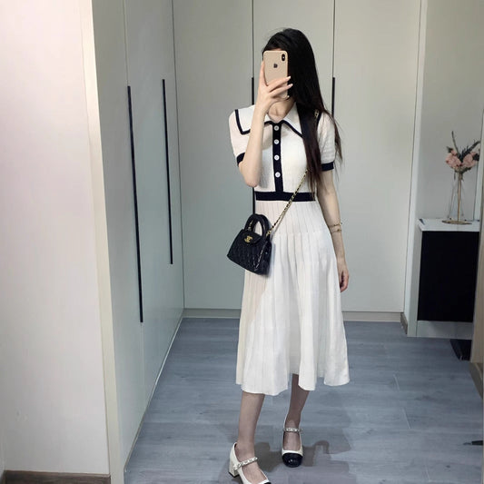 Little Doll Collar Knitted Dress THOM TREND