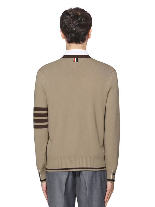 2025SSS Khaki colorblock sweater jacket THOM TREND