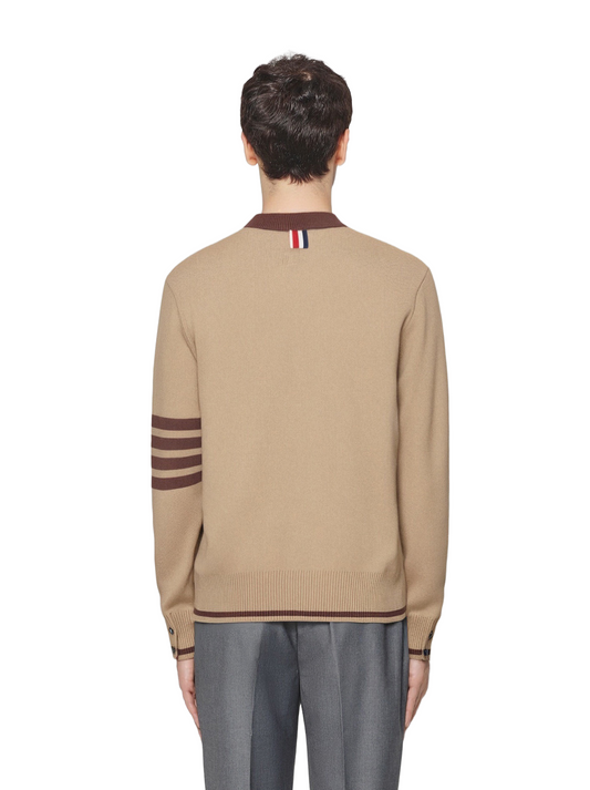 2025SSS Khaki color-block sweater THOM TREND