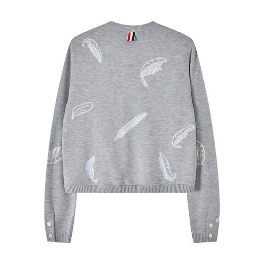 2025SS Feather intarsia cardigan THOM TREND