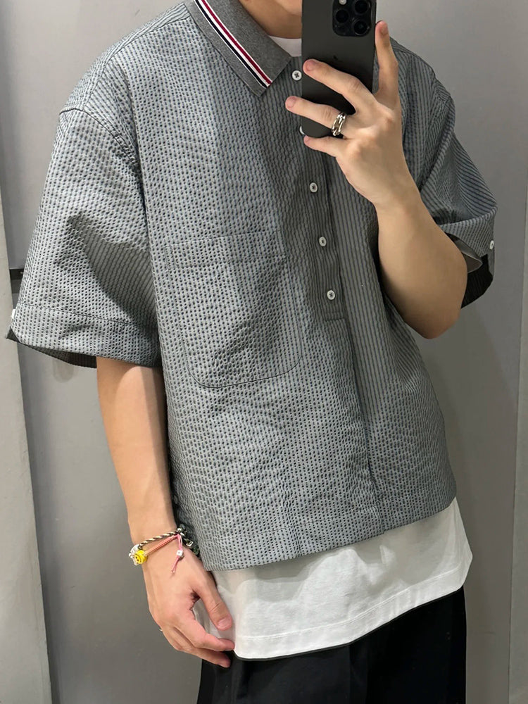 Placket ribbon shirt(副本) THOM TREND