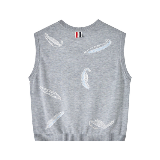 2025SS Women's Feather Intarsia Vest THOM TREND