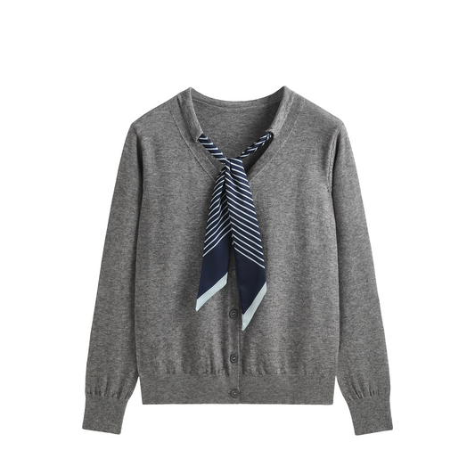 2025SS Tie-knitted scarf bow cardigan THOM TREND