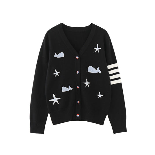 Women's V-neck cardigan