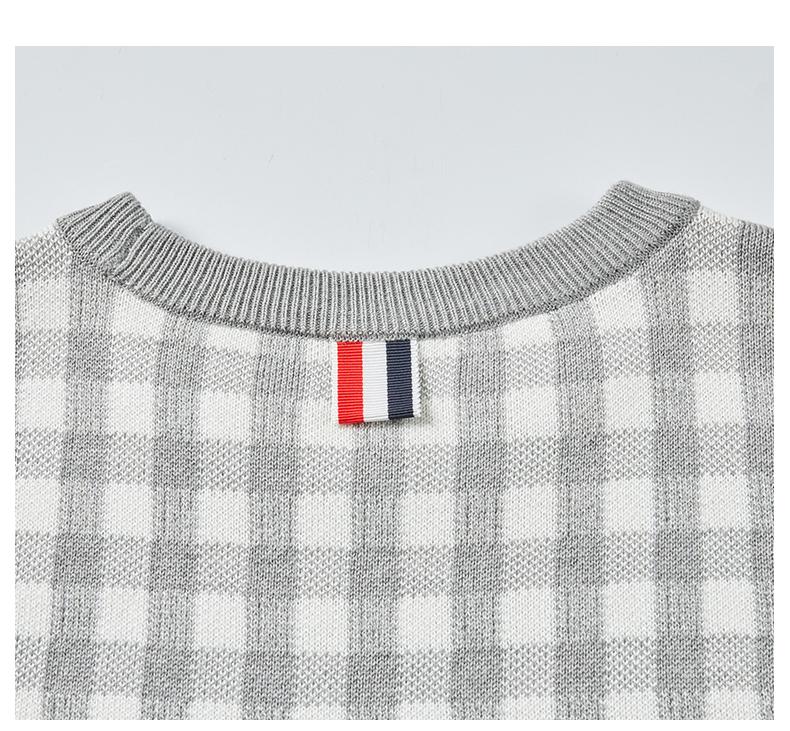 2025SS Colorblock plaid vest THOM TREND