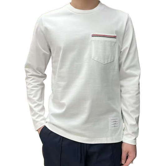 2025SS chest pocket long-sleeved T-shirt THOM TREND