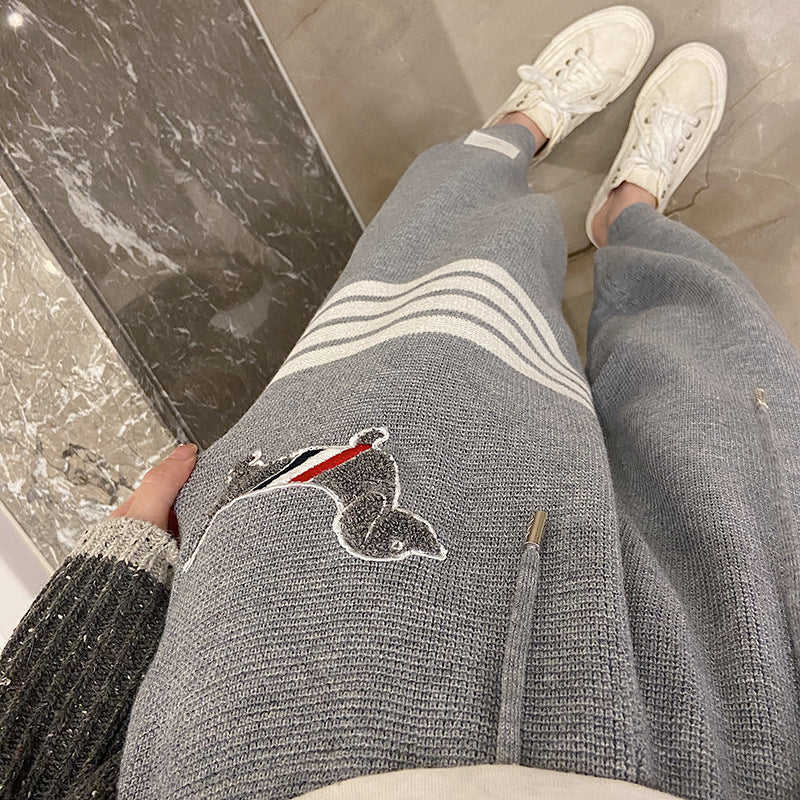 Thickened sweatpants with cuffs