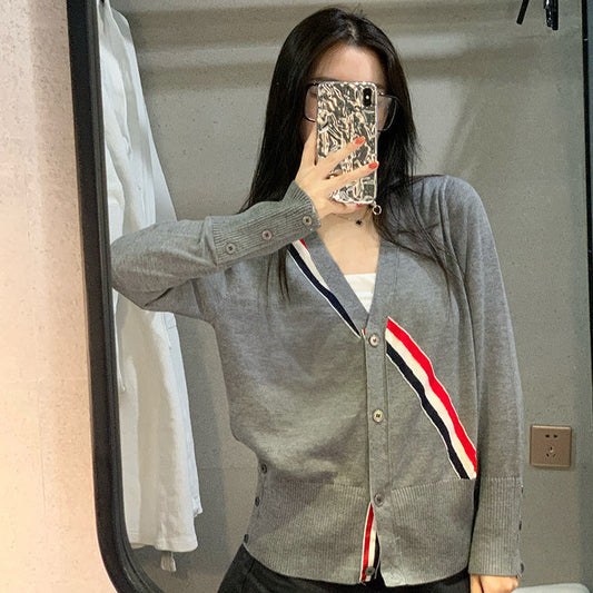 Houndstooth knitted cardigan(复制) THOM TREND