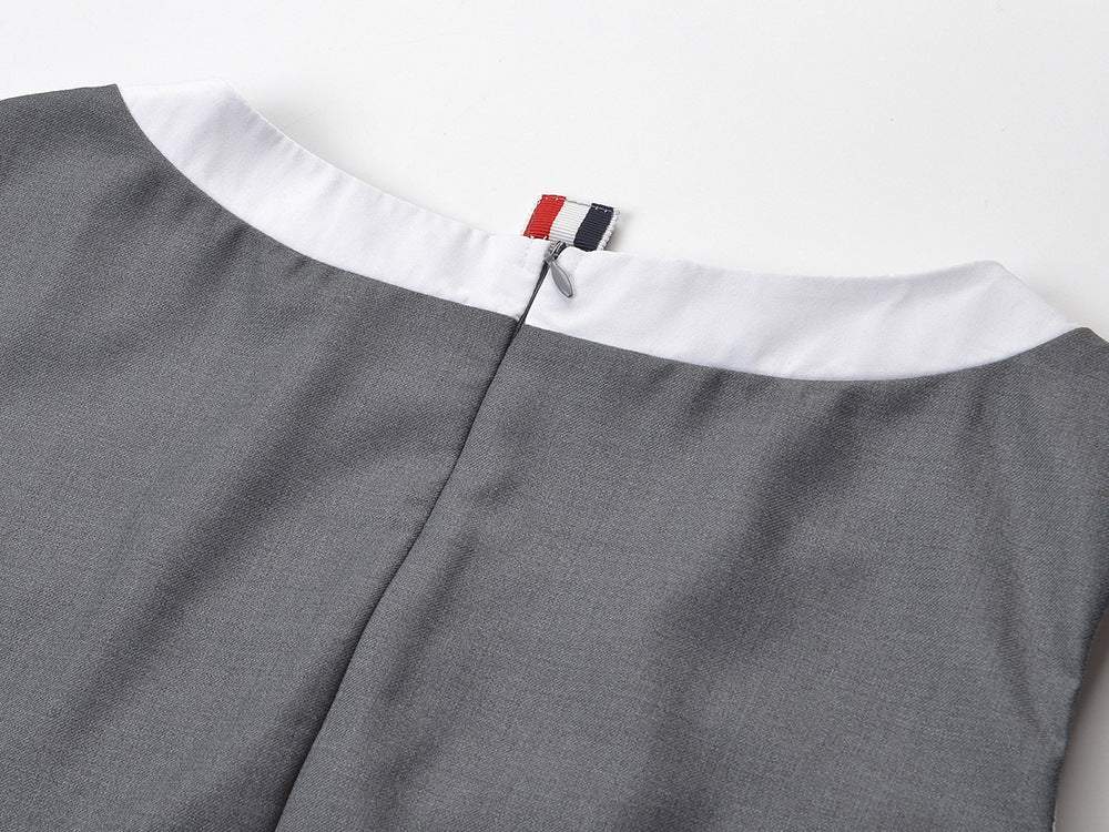 Sleeveless pleated vest dress