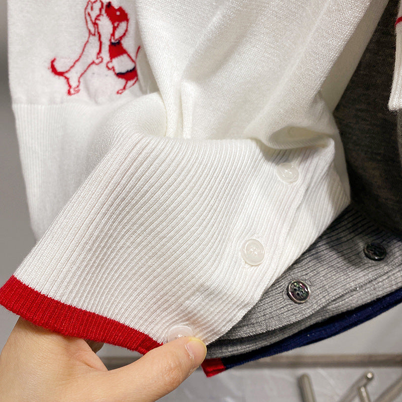 Women's back puppy polo short sleeve(副本) THOM TREND