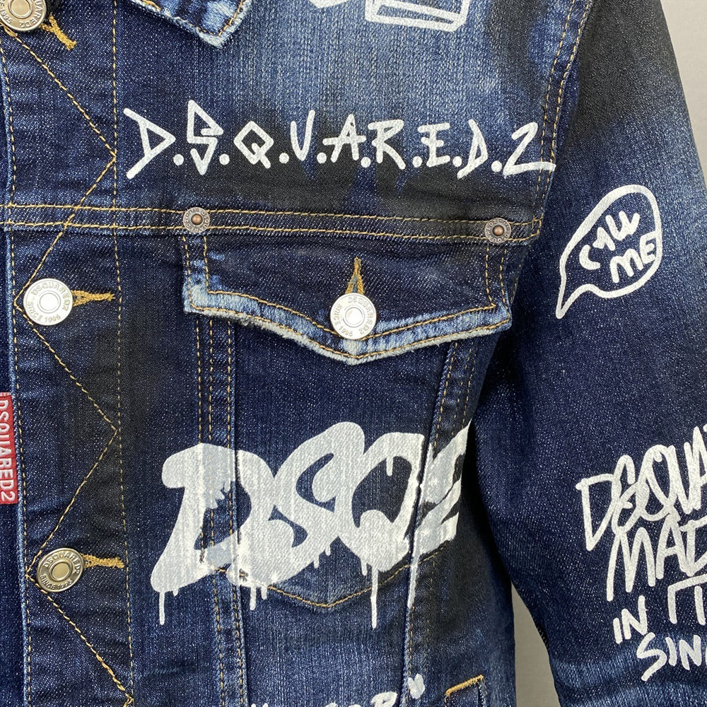 DSQ2 2025 Distressed Denim Jacket