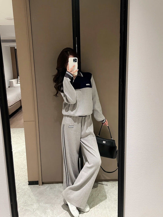 2025SS Contrast color knitted tracksuit THOM TREND