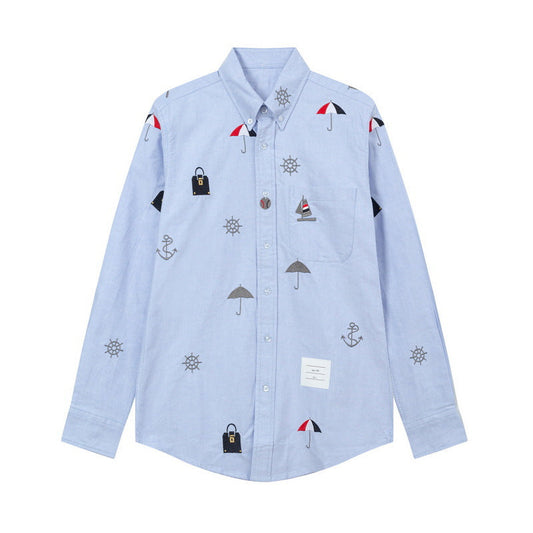 Men's four-stripe inner placket shirt(副本) THOM TREND