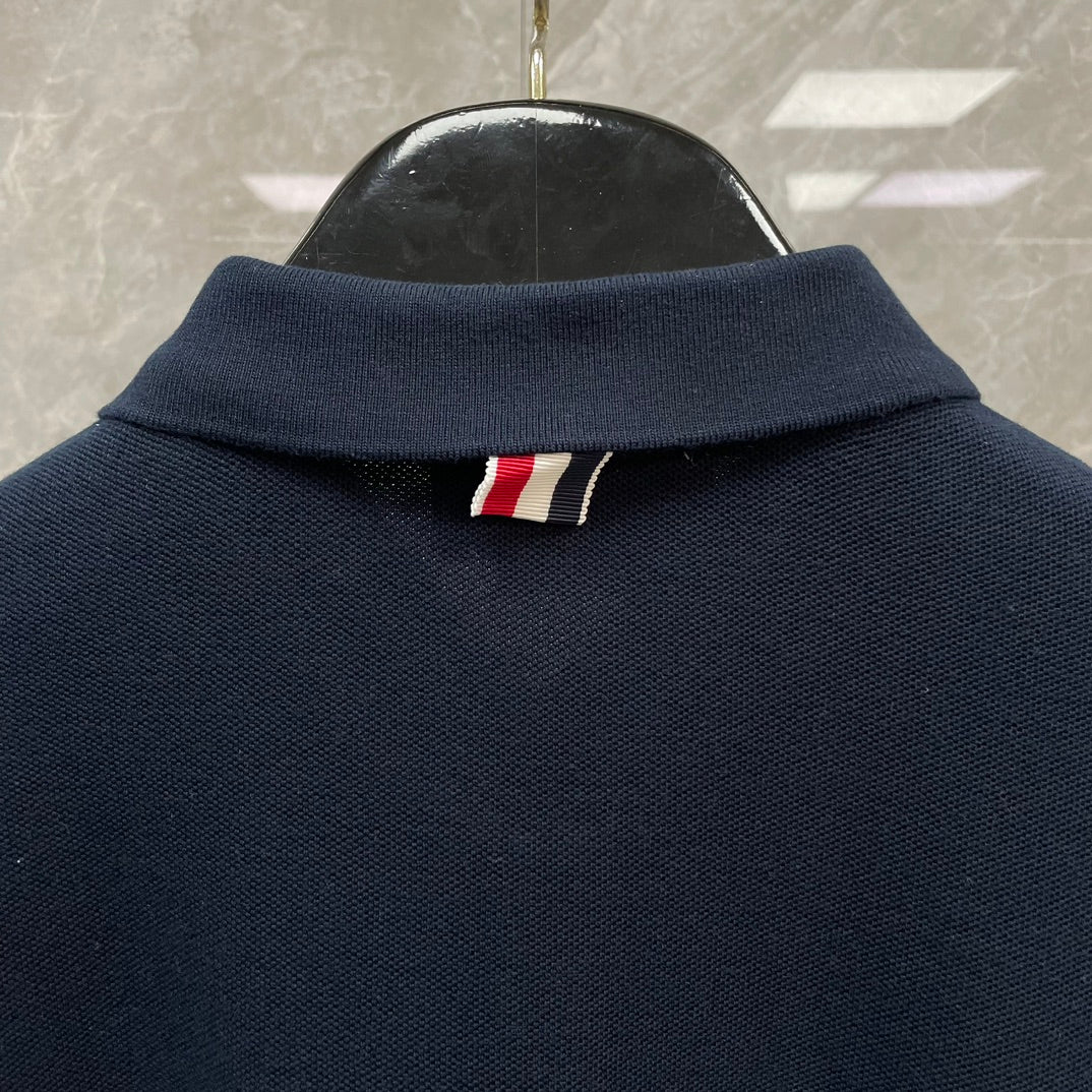 Men's Honeycomb Piqué Lapel T-Shirt THOM TREND