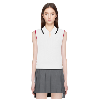Polo neck sleeveless vest THOM TREND
