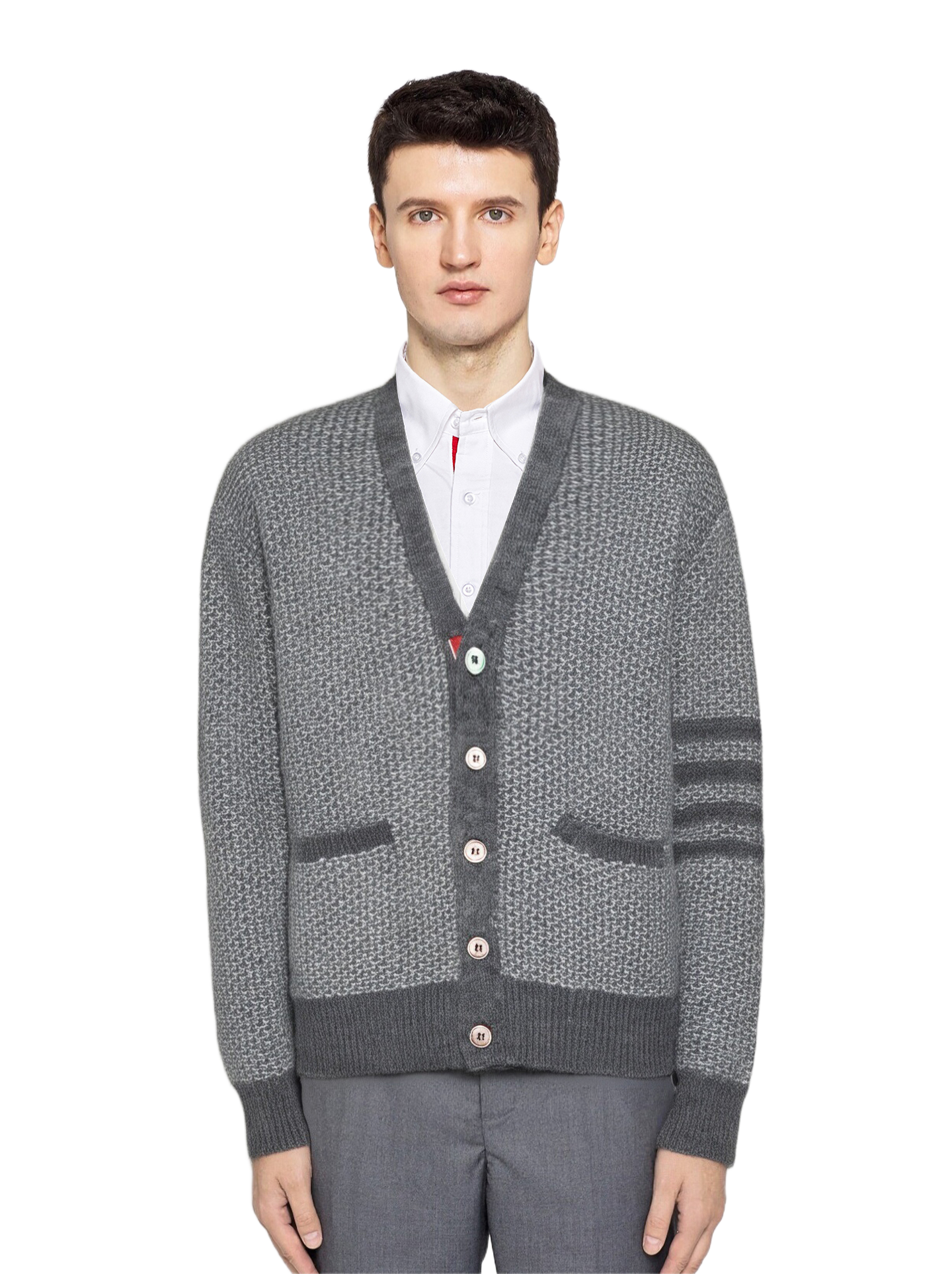 2025SSS Chunky Knit Sweater Jacket THOM TREND
