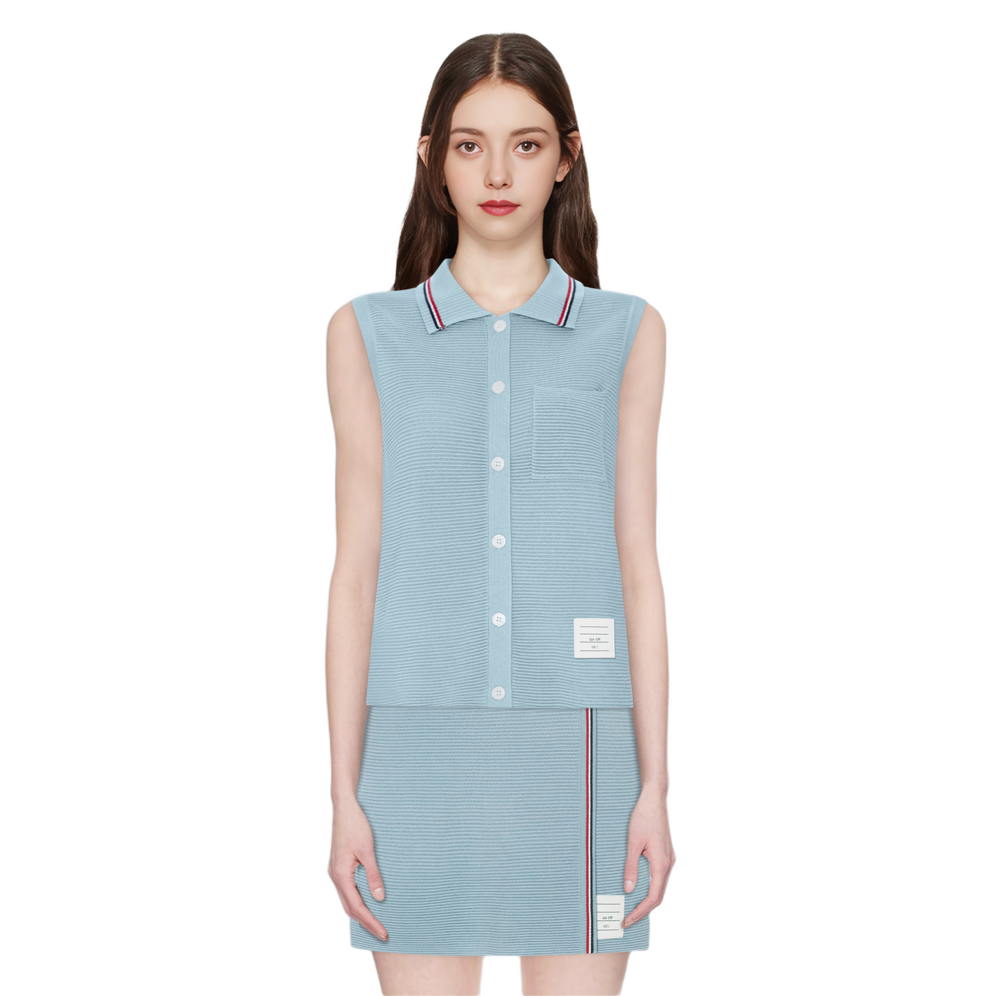 Sleeveless vest top + skirt THOM TREND