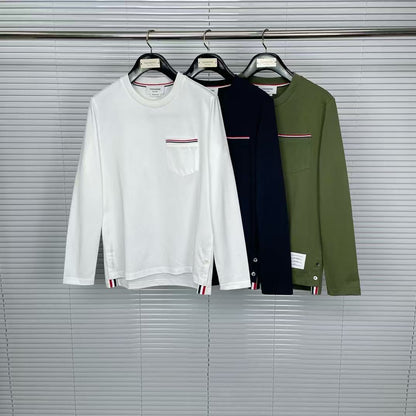 2025SS  chest pocket long-sleeved T-shirt THOM TREND