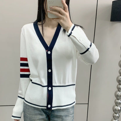 Striped V-neck long sleeves（副本） THOM TREND