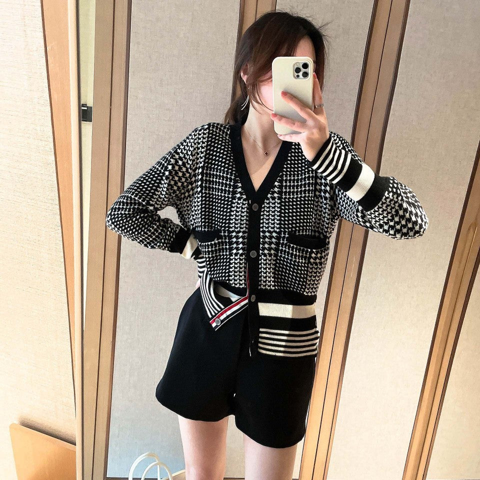 THOM  Houndstooth sweater short coat THOM TREND