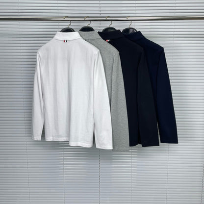 2025SS Lapel long-sleeved T-shirt THOM TREND