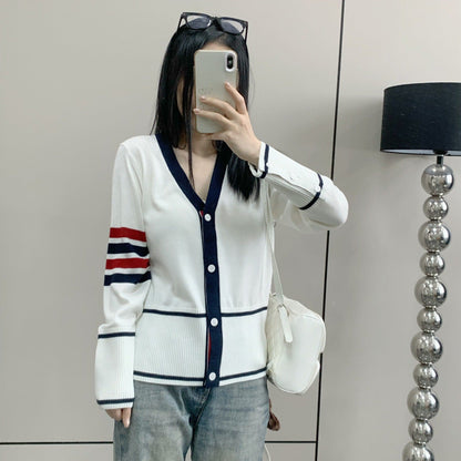 Striped V-neck long sleeves（副本） THOM TREND