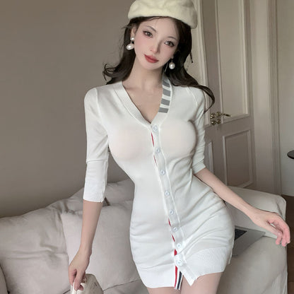 2025SS wool V-neck knitted cardigan（副本） THOM TREND