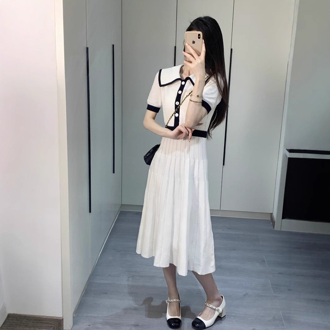 Little Doll Collar Knitted Dress THOM TREND