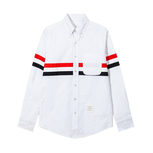 Double Sleeve Patches Contrast Shirt（副本） THOM TREND