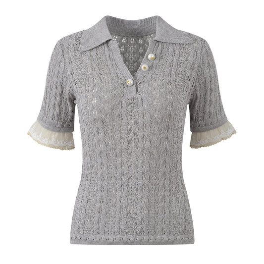 2025SS Lace knit short sleeves THOM TREND