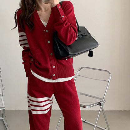 2025SS Knitted cardigan + sweatpants THOM TREND