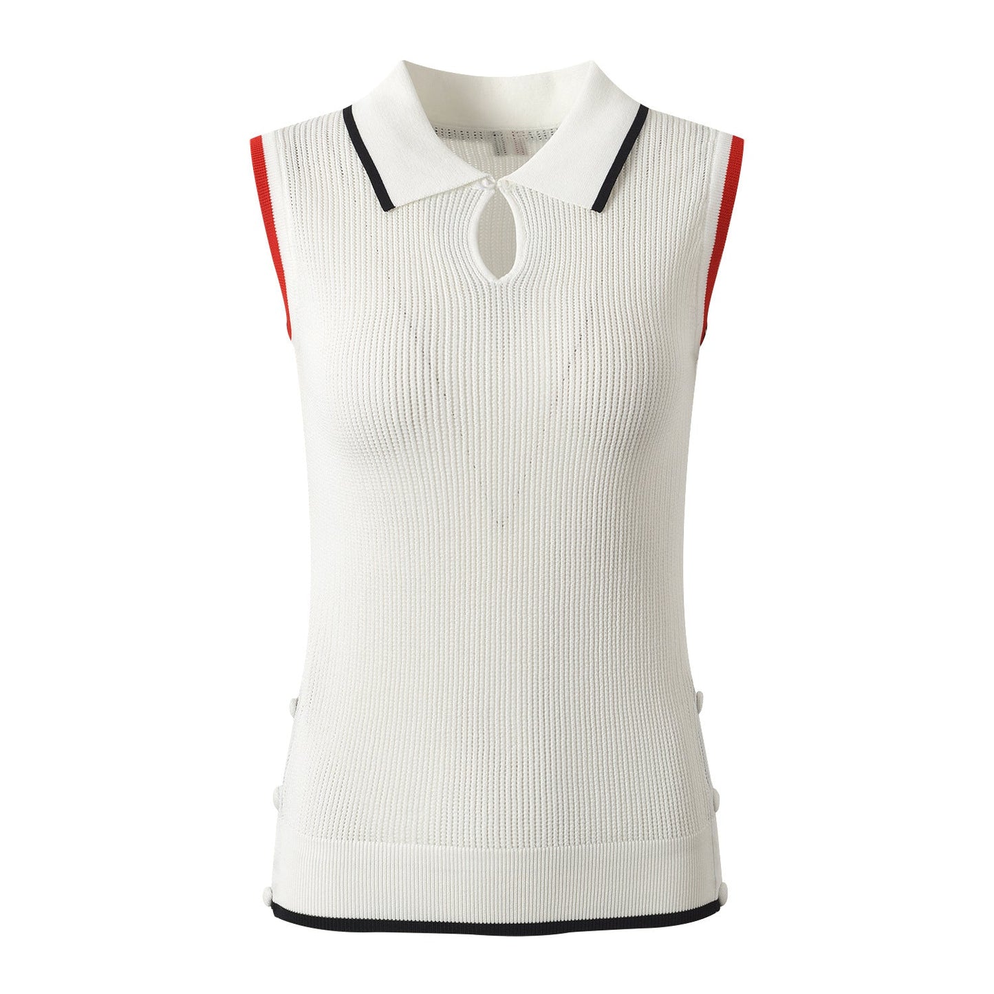 Polo neck sleeveless vest