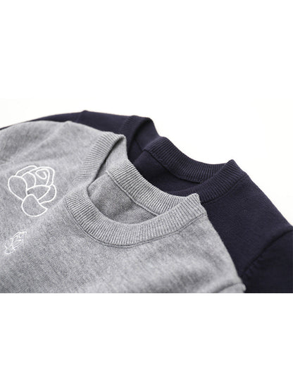 Color-block jacquard sweater