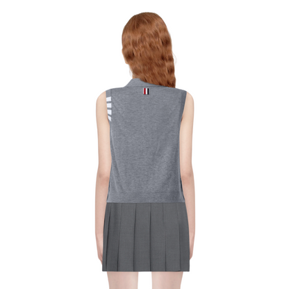 Women's tricolor knitted short sleeves（副本） THOM TREND