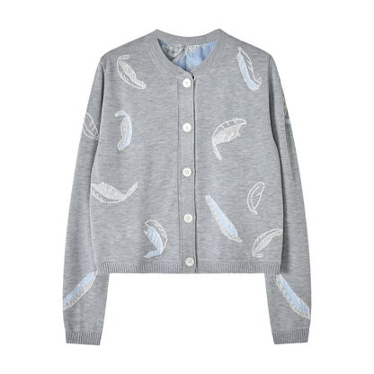 2025SS Feather intarsia cardigan THOM TREND