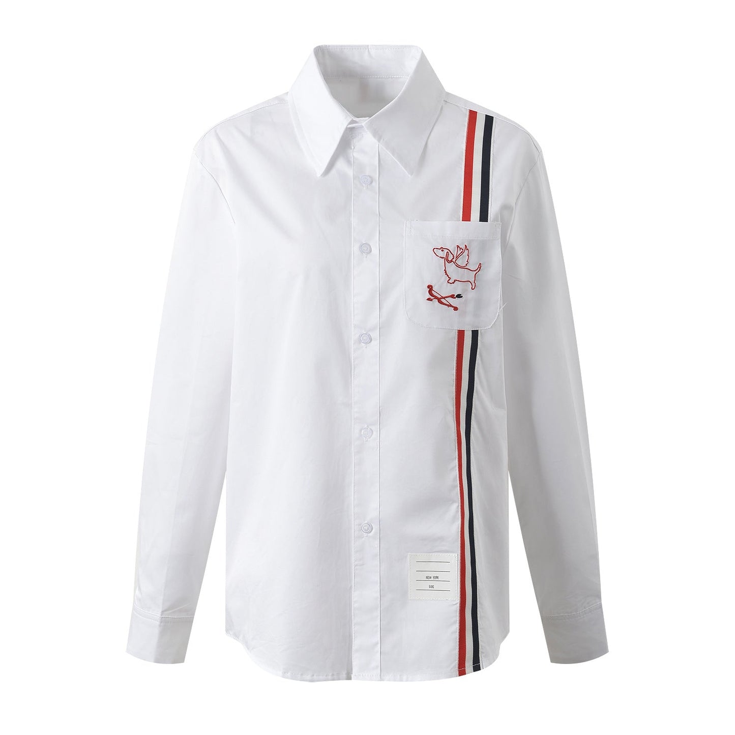 Women's dog embroidered shirt