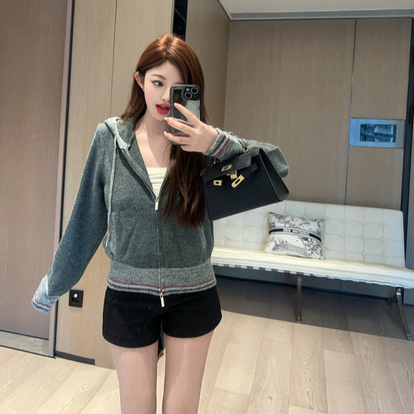 2025SS Hooded knitted cardigan THOM TREND