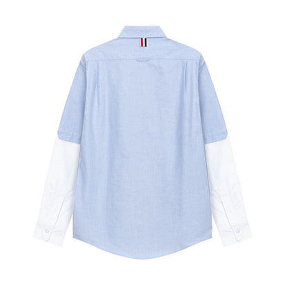 White and grey colorblock shirt（副本） THOM TREND