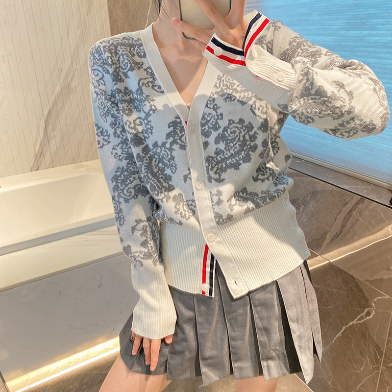 Colorblock wool knit cardigan（副本） THOM TREND