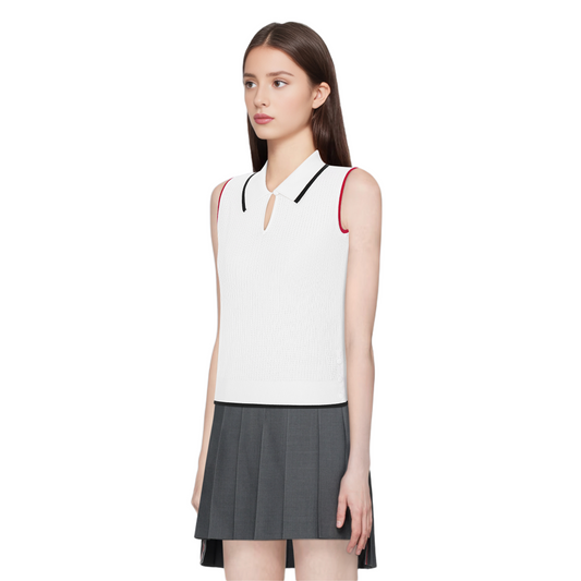 Polo neck sleeveless vest THOM TREND