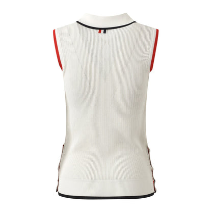 Polo neck sleeveless vest