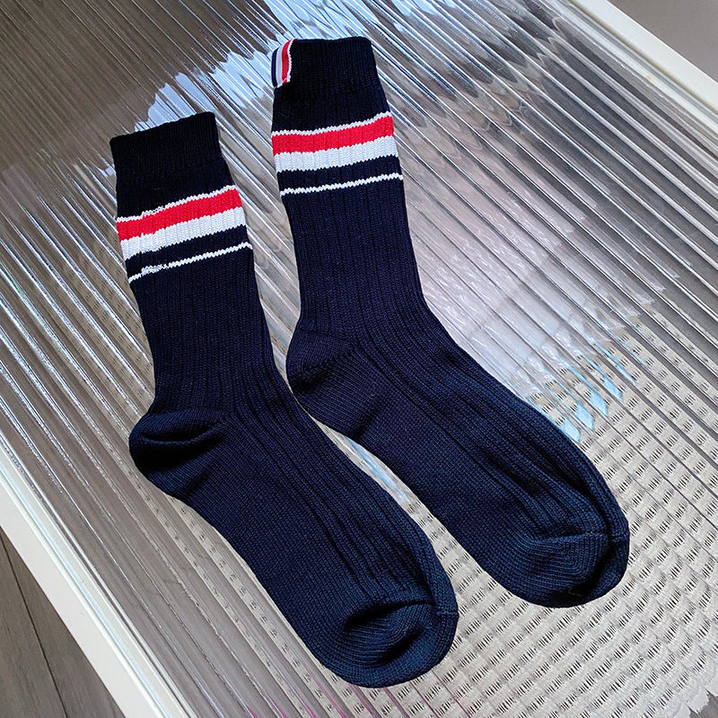 Mid-length four-bar striped socks（复制） THOM TREND