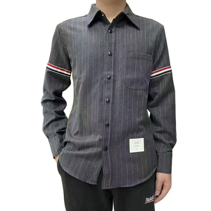 2025SSS striped long-sleeved shirt THOM TREND