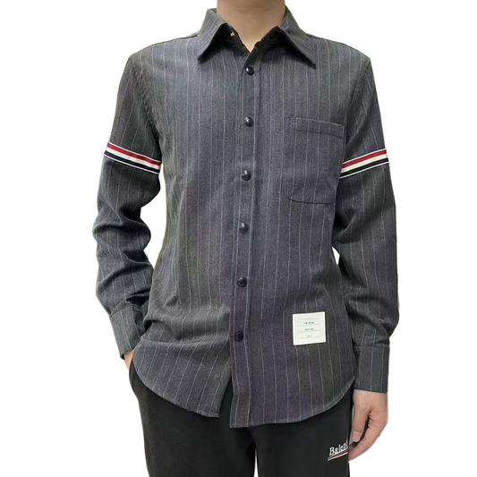2025SSS striped long-sleeved shirt THOM TREND