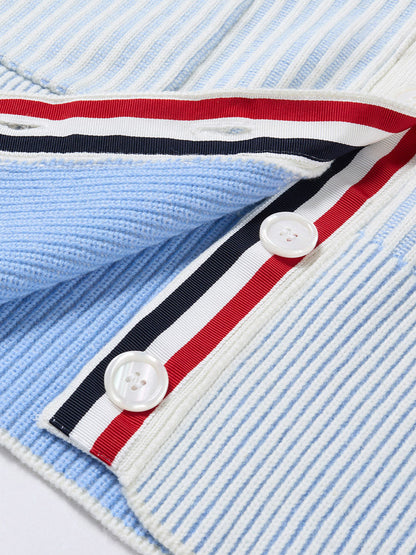 2025S Women's striped v-neck jacket THOM TREND