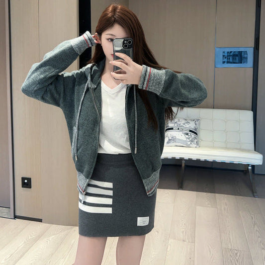 2025SS Hooded knitted cardigan THOM TREND