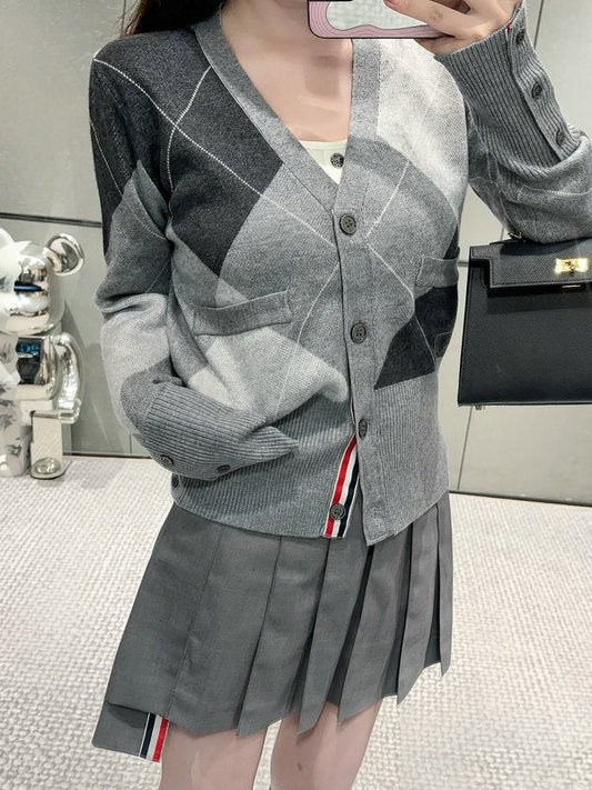 2025SS diamond pattern cardigan THOM TREND