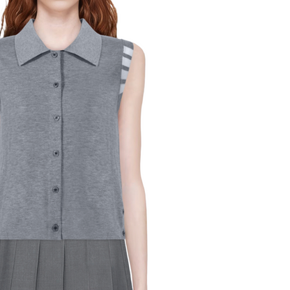 Women's tricolor knitted short sleeves（副本） THOM TREND