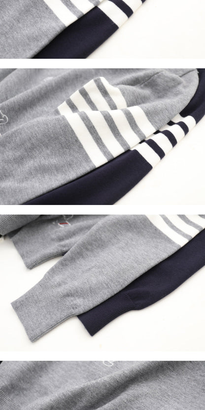 Color-block jacquard sweater